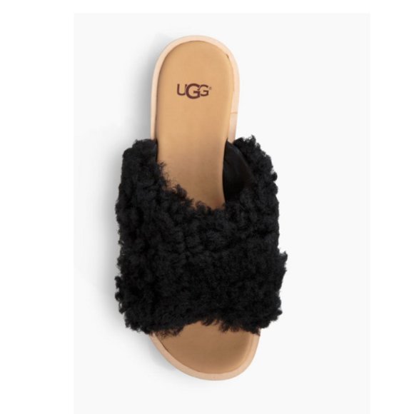 New! Ugg Joni Black Fur Slides | 6 - Picture 3 of 7